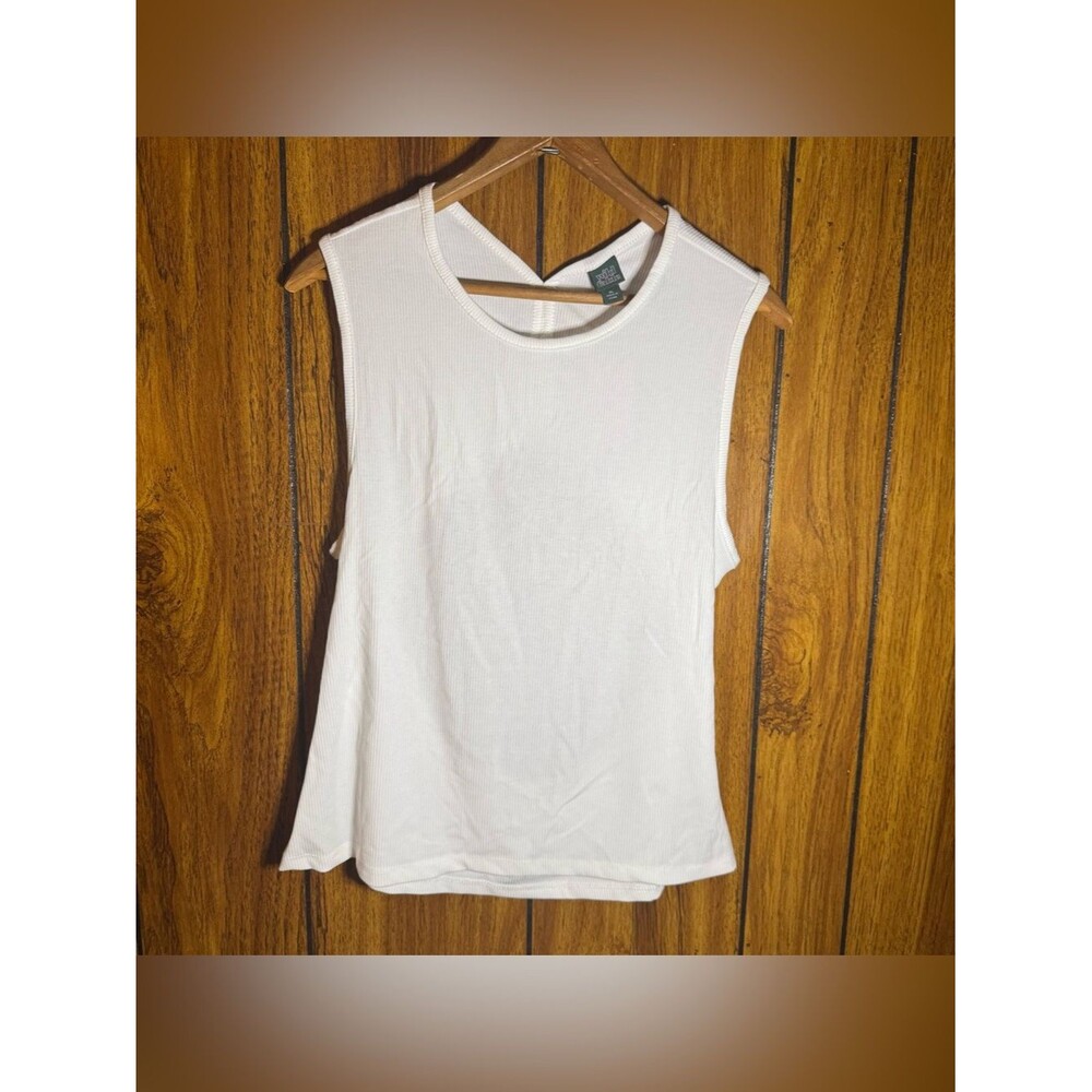 Wild Fable Cutout Tank Top Ribbed Knit Open Back White Womens XLarge Layering